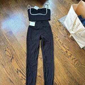 Black High-Waisted Leggings and top set in a small new